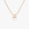 Princess cut diamond necklace in rose gold back view