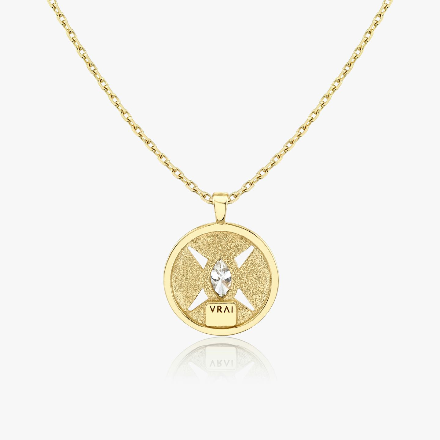 Intentions Medallion | Pavé Marquise | 14k | 18k Yellow Gold | Chain length: 16-18