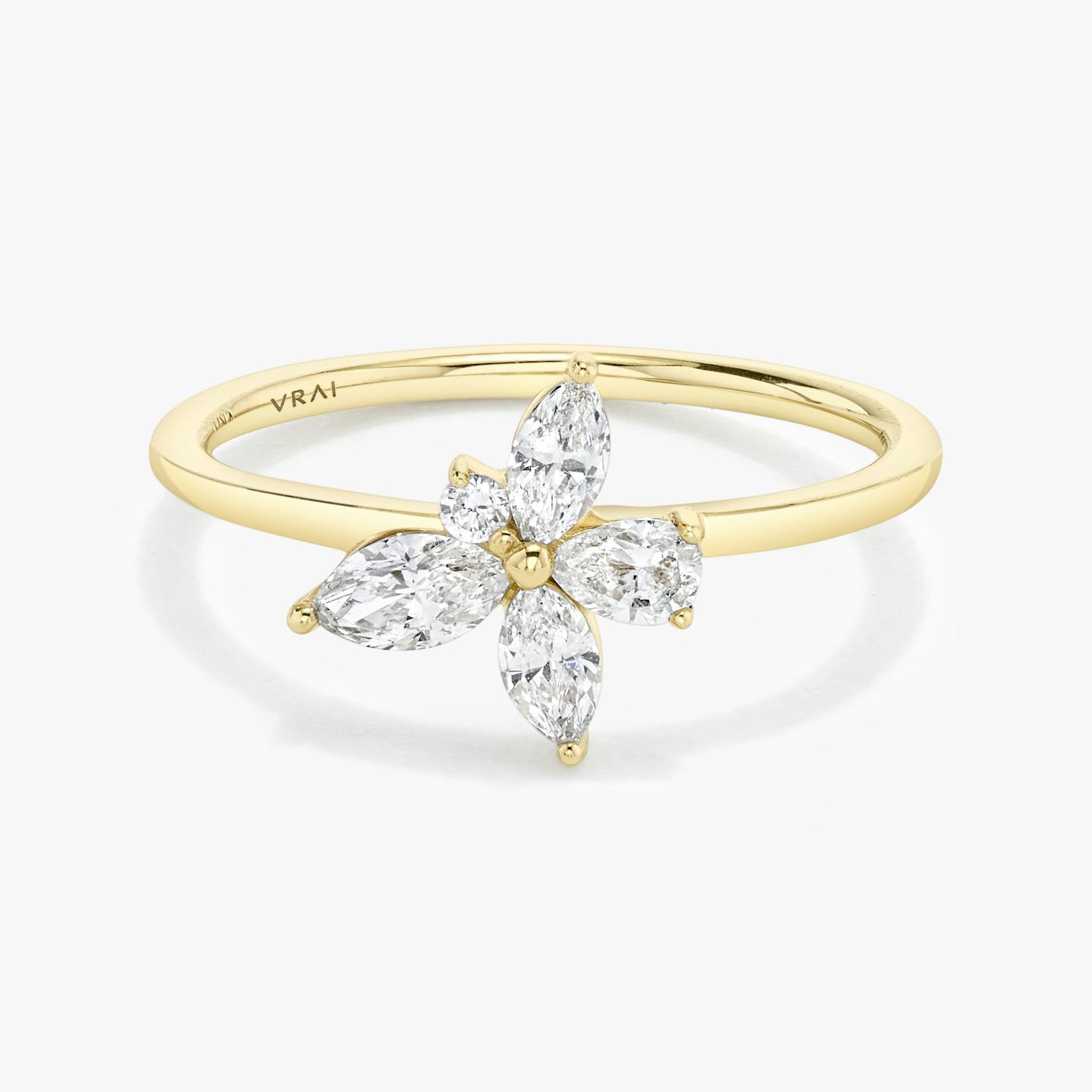 Perennial Ring | round-brilliant+pear+marquise | 14k | 18k Gelbgold