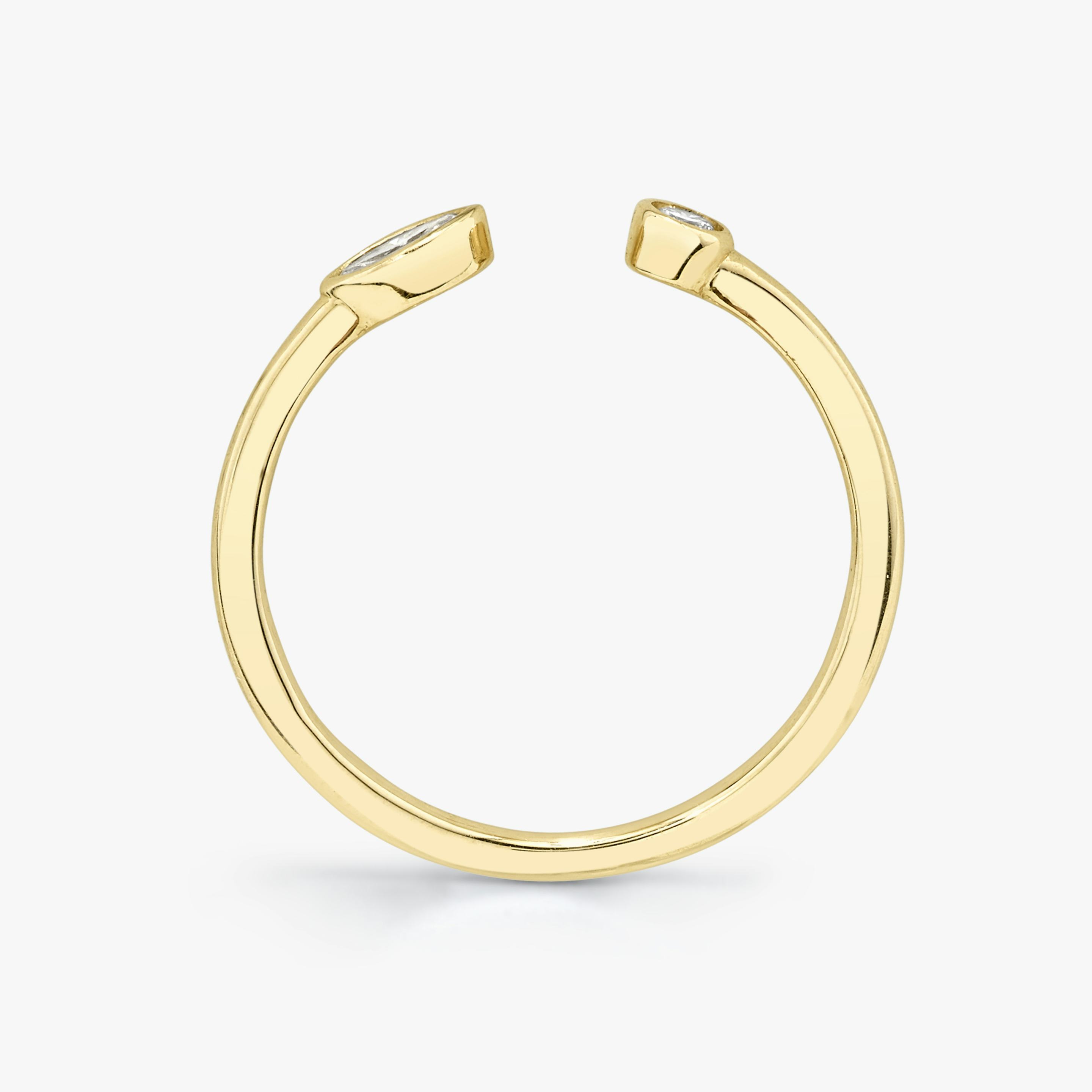 Petal Ring | round-brilliant+marquise | 14k | 18k Yellow Gold