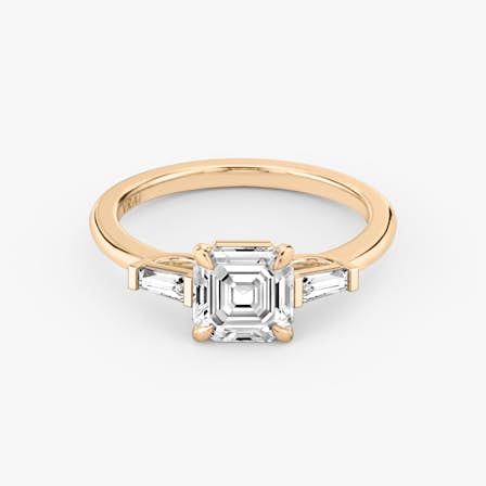 Three Stone Asscher Diamond Ring