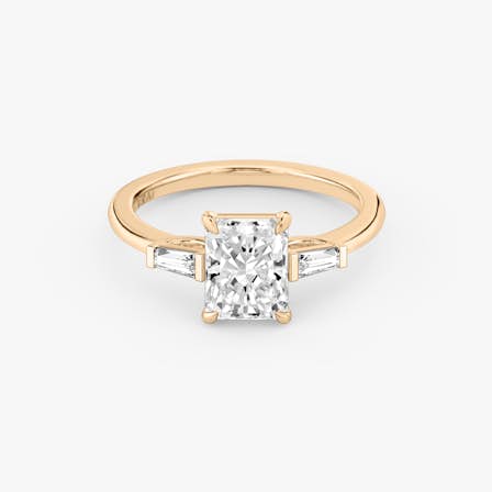 Three stone radiant engagement ring