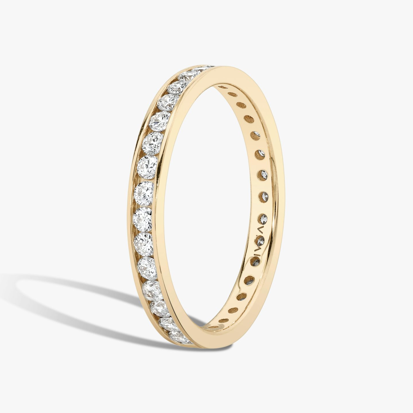Alliance Devotion | Rond Brillant | 14k | Or rose 14 carats | Modèle d'anneau: Diamant tour complet | Largeur de l'anneau: Grand