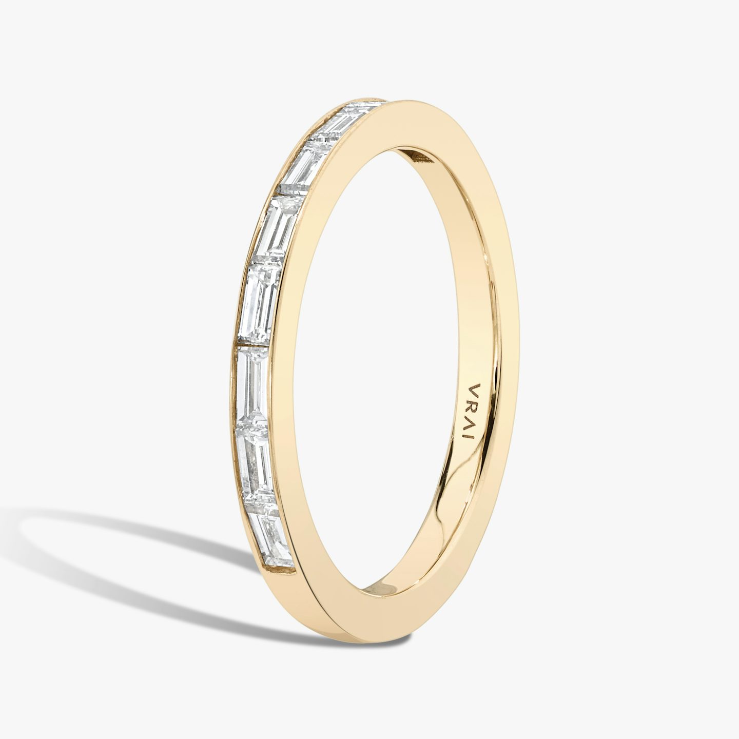 The Devotion Band | Baguette | 14k | 14k Rose Gold | Band style: Half diamond | Band width: Large