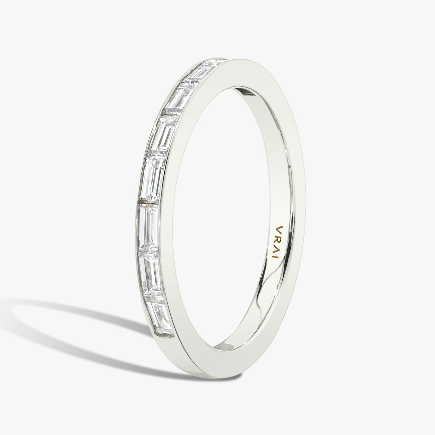 The Devotion Band | Baguette | Platinum | Band style: Half diamond | Band width: Large