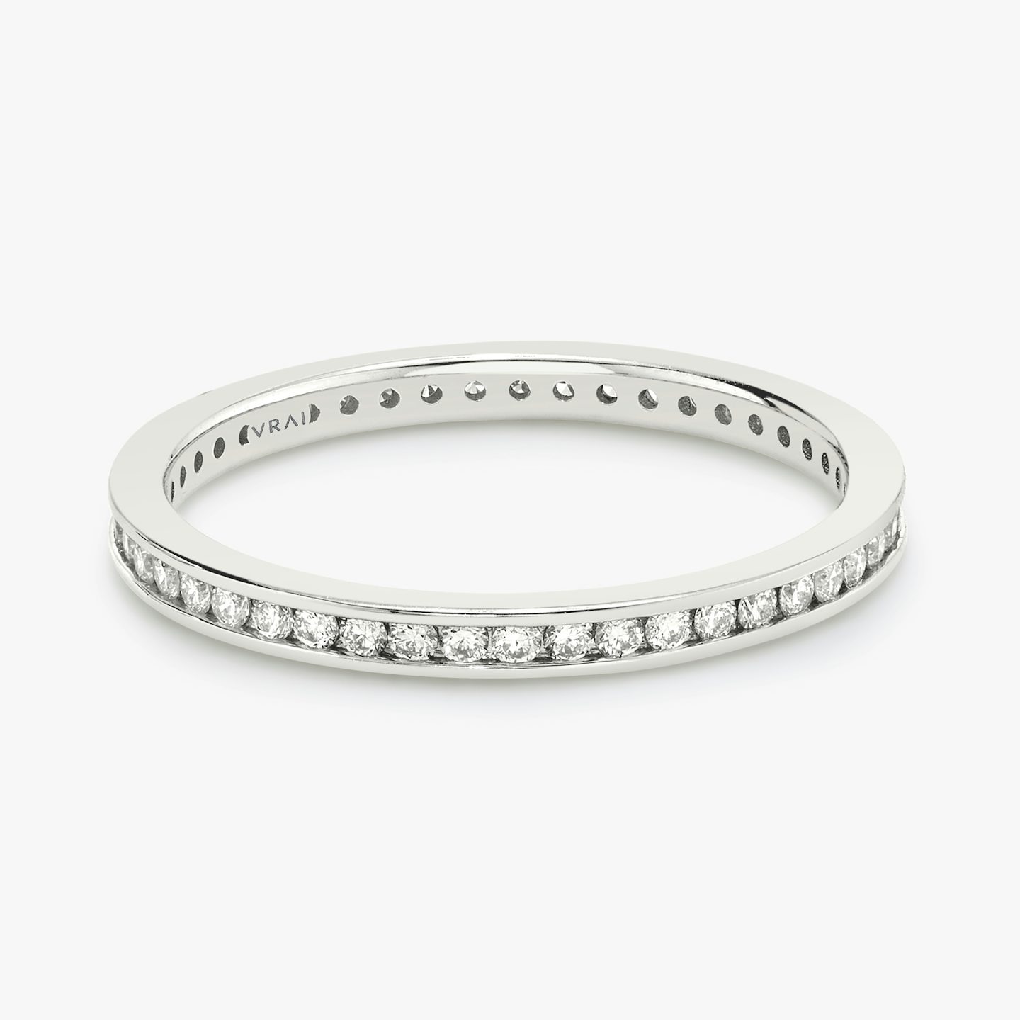 Alliance Devotion | Rond Brillant | 18k | Or blanc 18 carats | Modèle d'anneau: Diamant tour complet | Largeur de l'anneau: Original