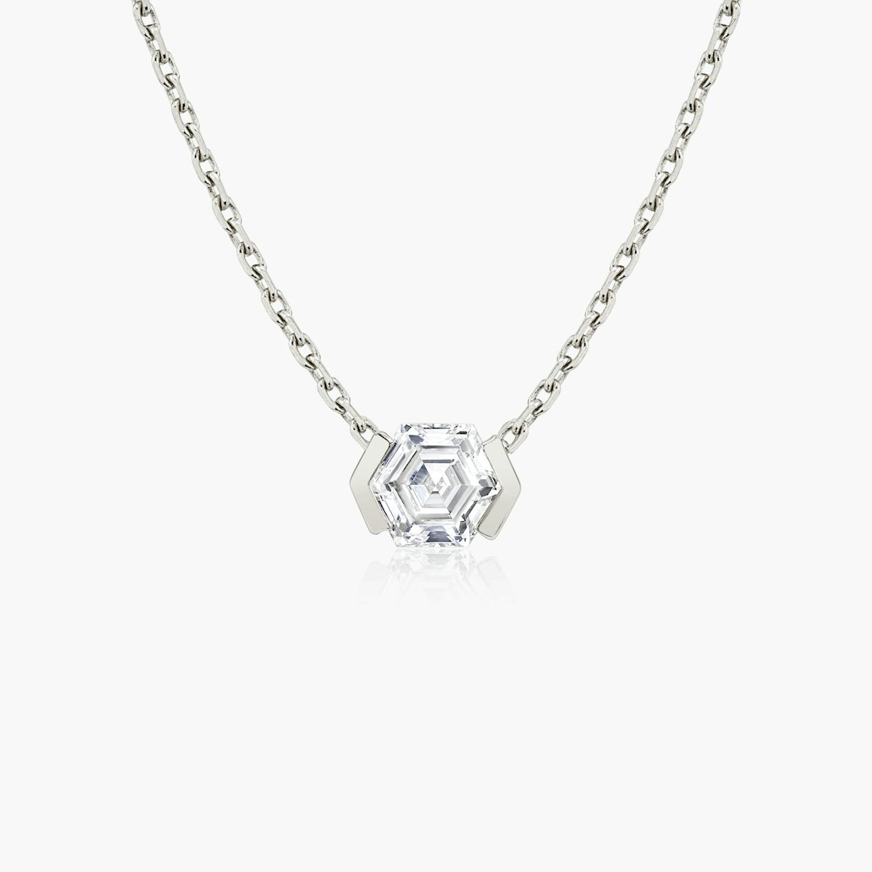 Semi-Bezel Hexagon Necklace