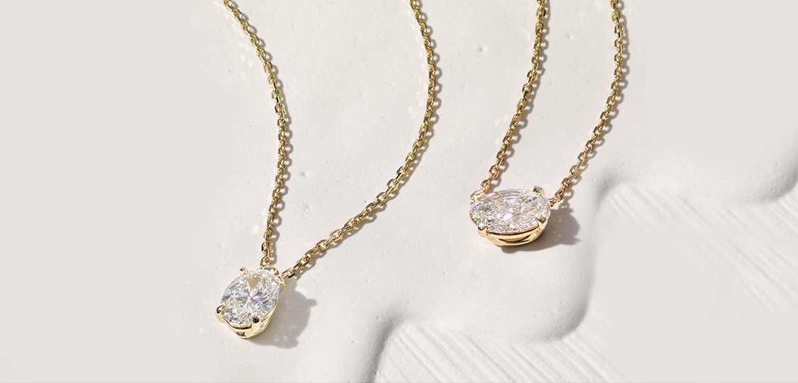 2 ctw Round Lab Grown Diamond Curved Center Fashion Necklace -  Grownbrilliance