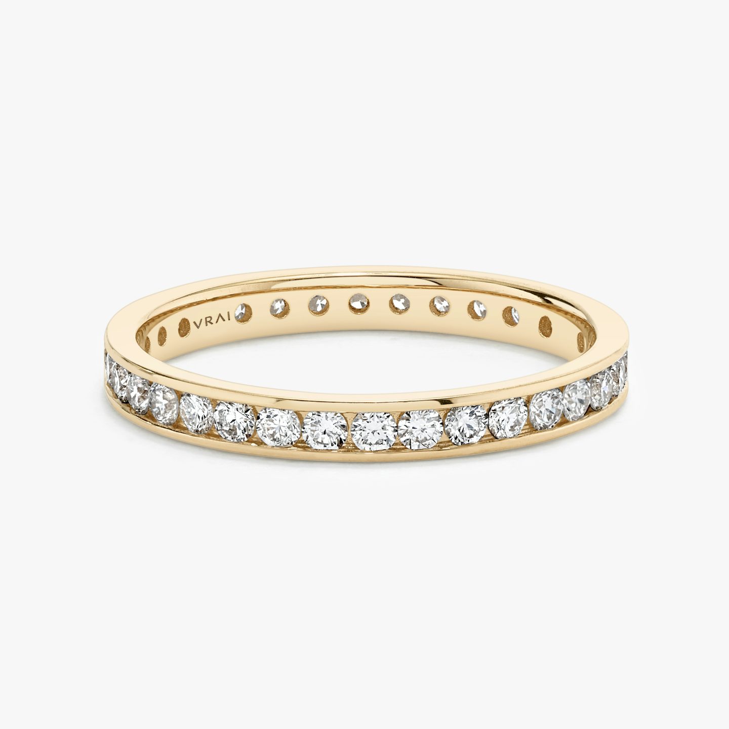 Alliance Devotion | Rond Brillant | 14k | Or rose 14 carats | Modèle d'anneau: Diamant tour complet | Largeur de l'anneau: Grand
