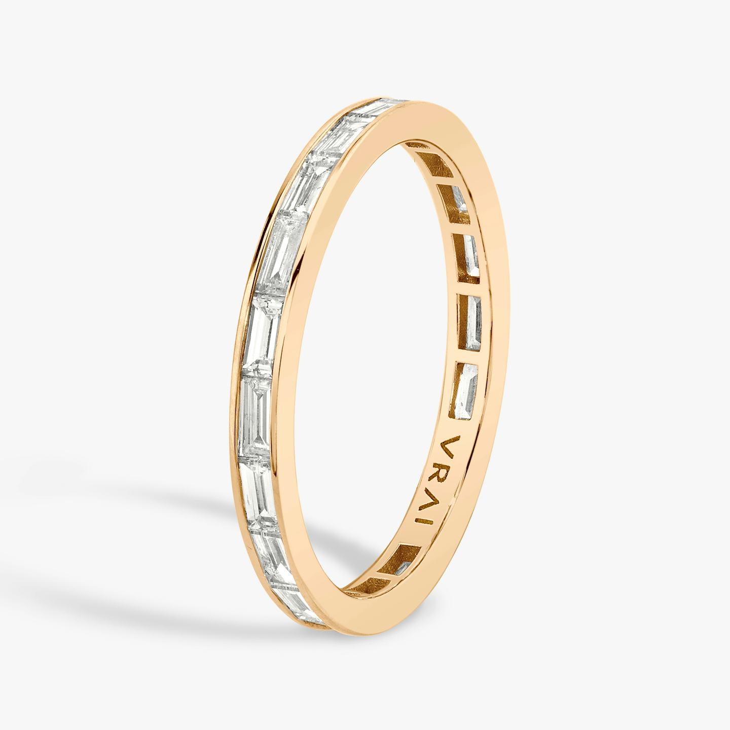 The Devotion Band | Baguette | 14k | 14k Rose Gold | Band style: Full diamond | Band width: Large
