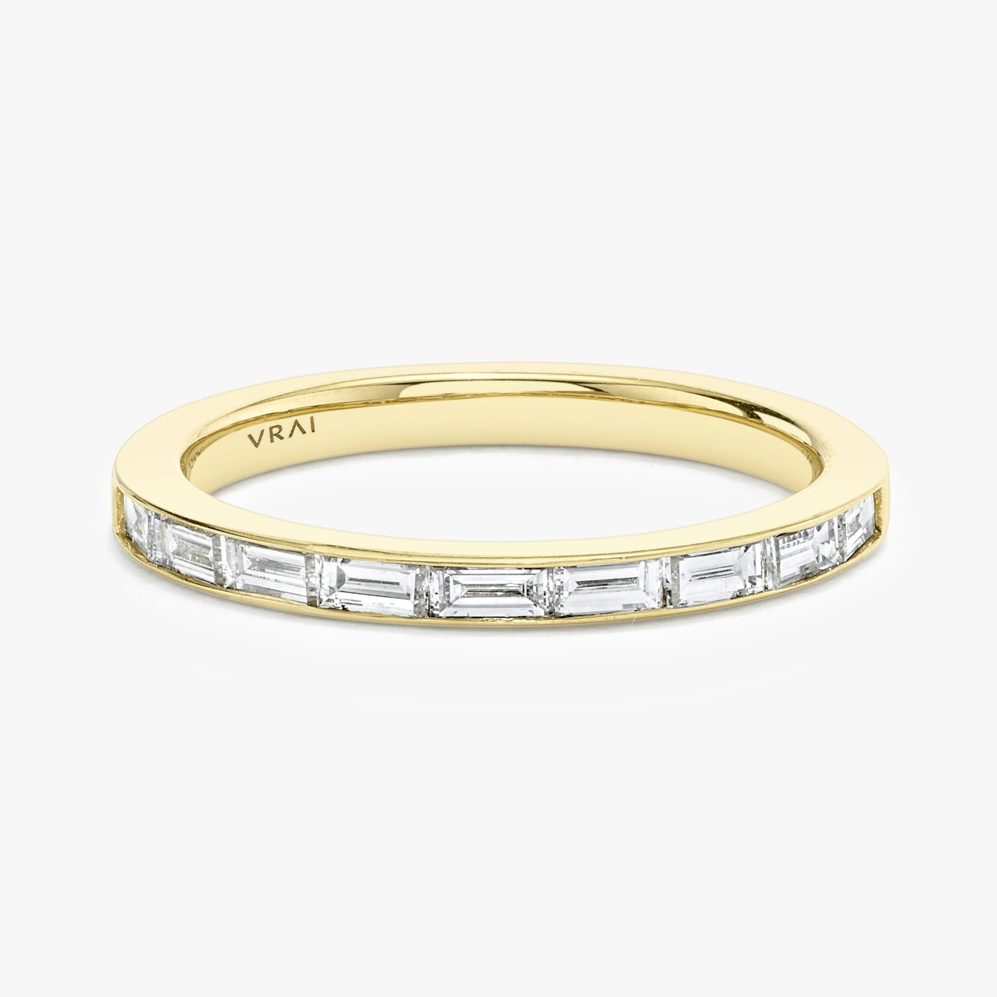 The Devotion Band | Baguette | 18k | 18k Yellow Gold | Band style: Half diamond | Band width: Large