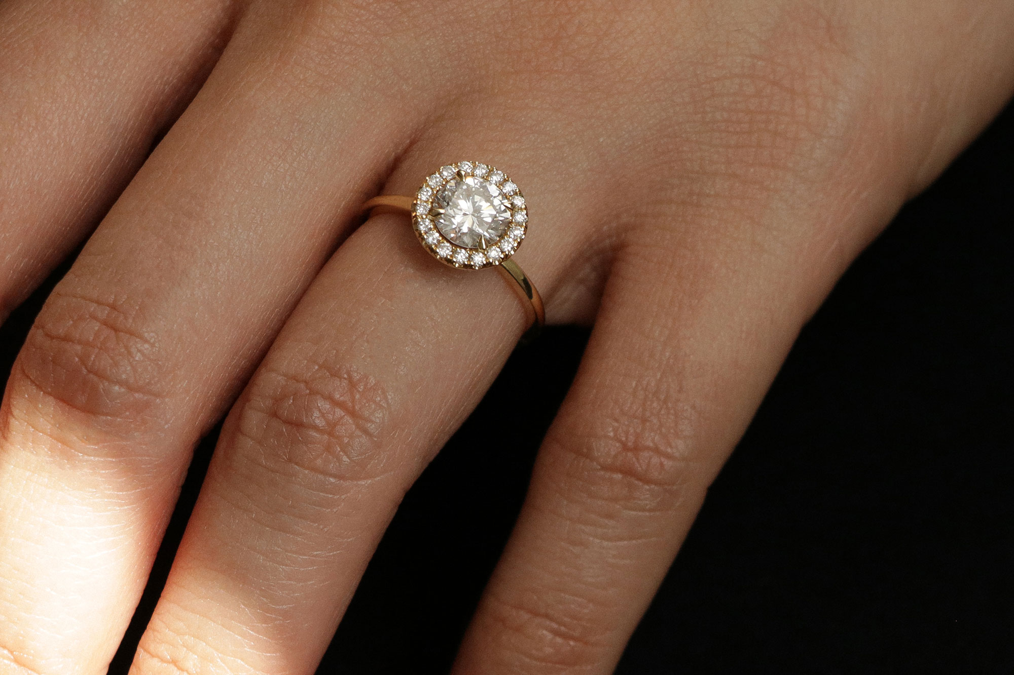 10K White Gold Round Halo Engagement Ring 50896-E-1-2-10KW | Branham's  Jewelry | East Tawas, MI