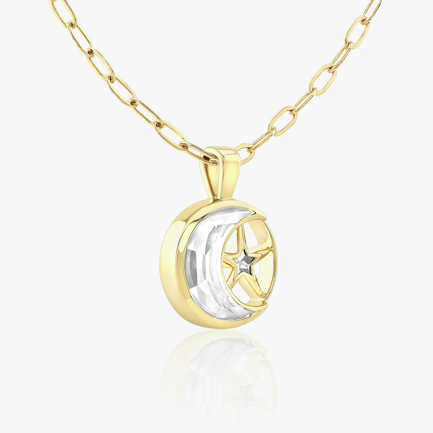 VRAI Solitaire Moon | 18k | 18k Yellow Gold | Chain length: 18-20