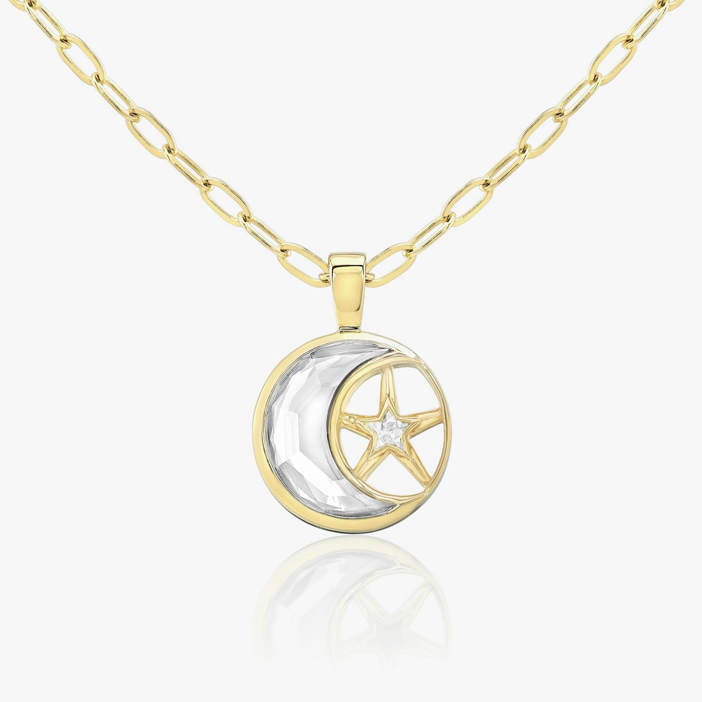 VRAI Solitaire Moon | 18k | 18k Yellow Gold | Chain length: 18-20