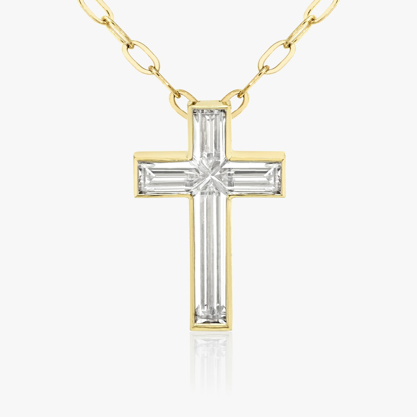 Solitaire Cross Necklace Closeup image of Solitaire Cross Necklace
