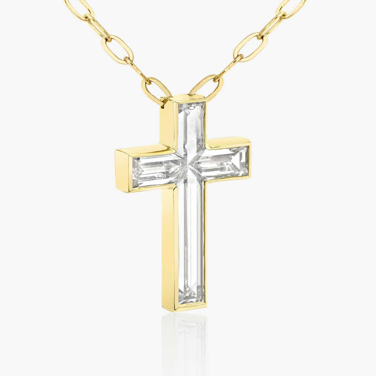 Closeup image of Solitaire Cross Necklace