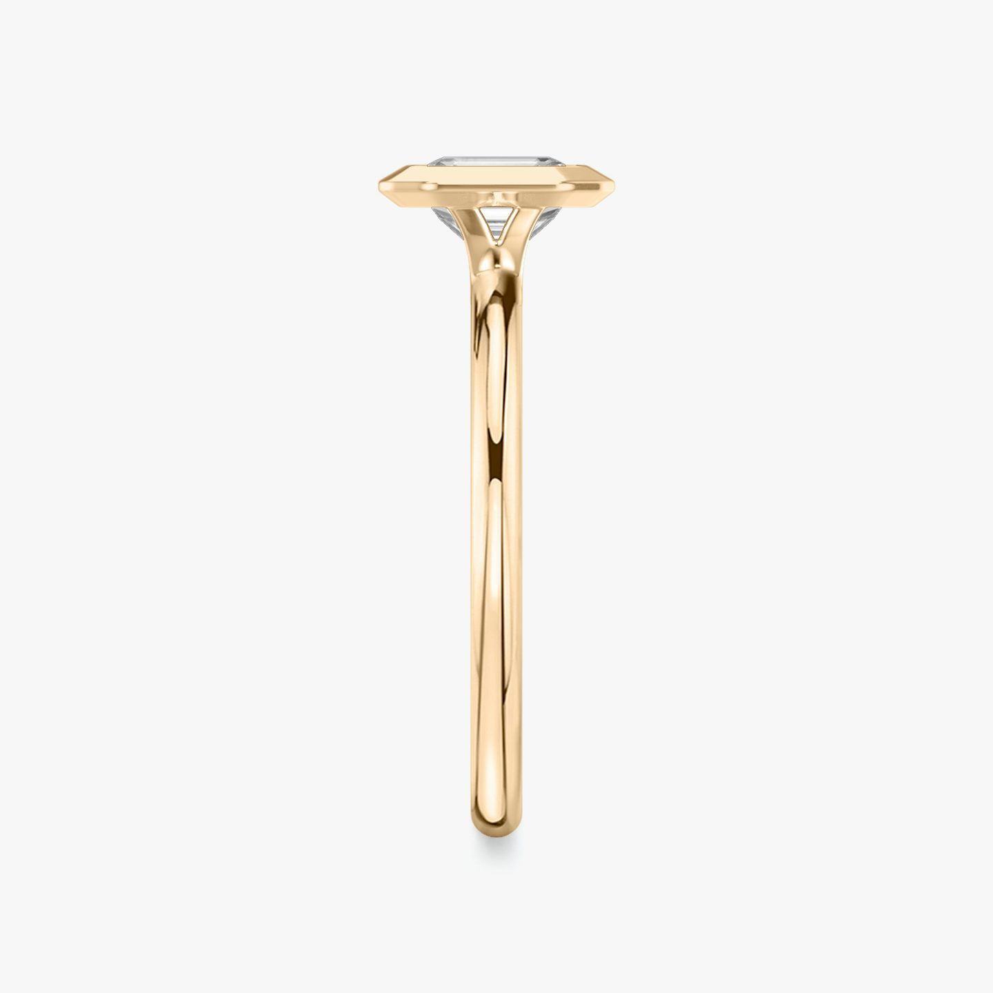 The Signature Bezel | Emerald | 14k | 14k Rose Gold | Band: Plain | Diamond orientation: Horizontal | Carat weight: See full inventory