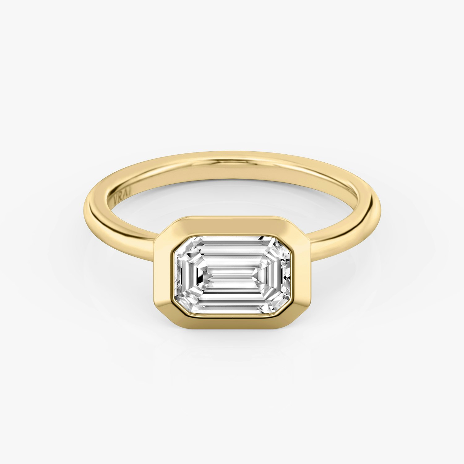 Signature Bezel Emerald Engagement Ring | 14k Yellow Gold