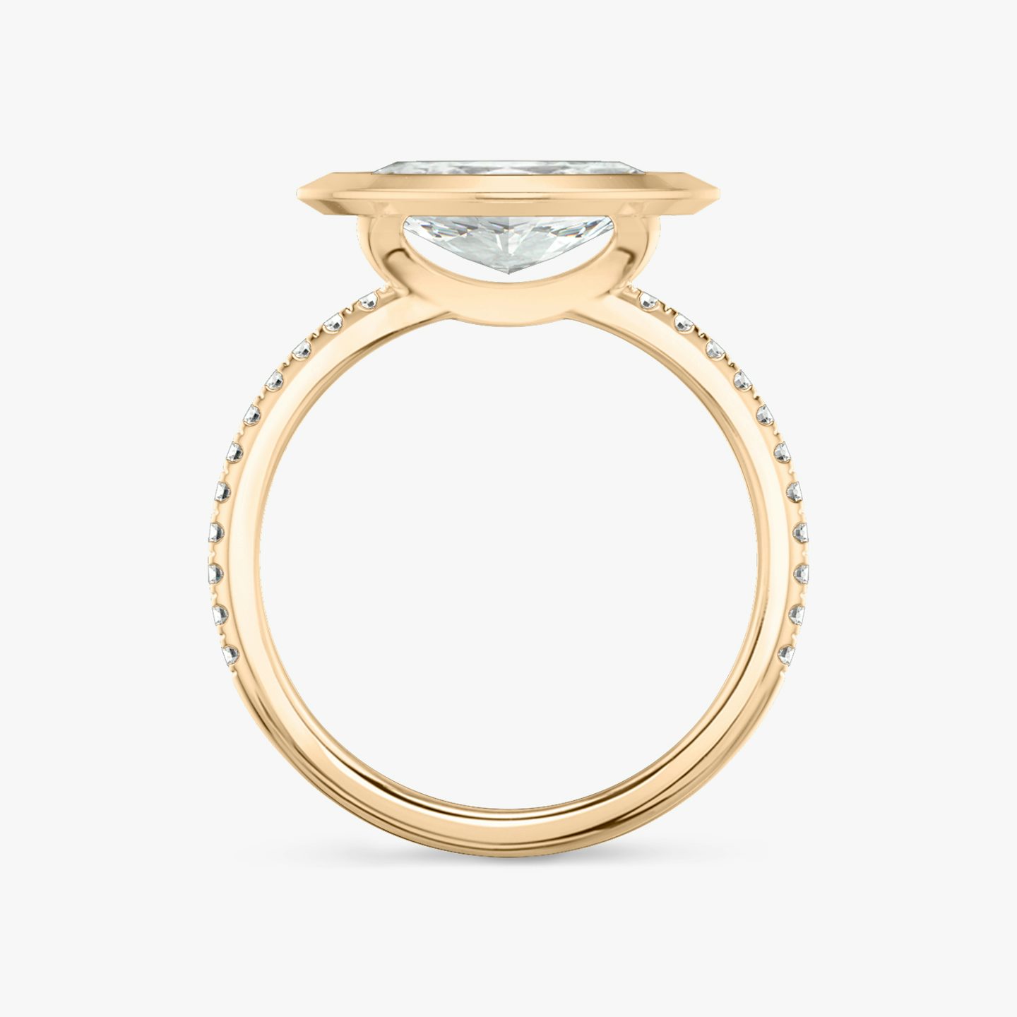 The Signature Bezel | Pavé Marquise | 14k | 14k Rose Gold | Band: Pavé | Diamond orientation: Horizontal | Carat weight: See full inventory