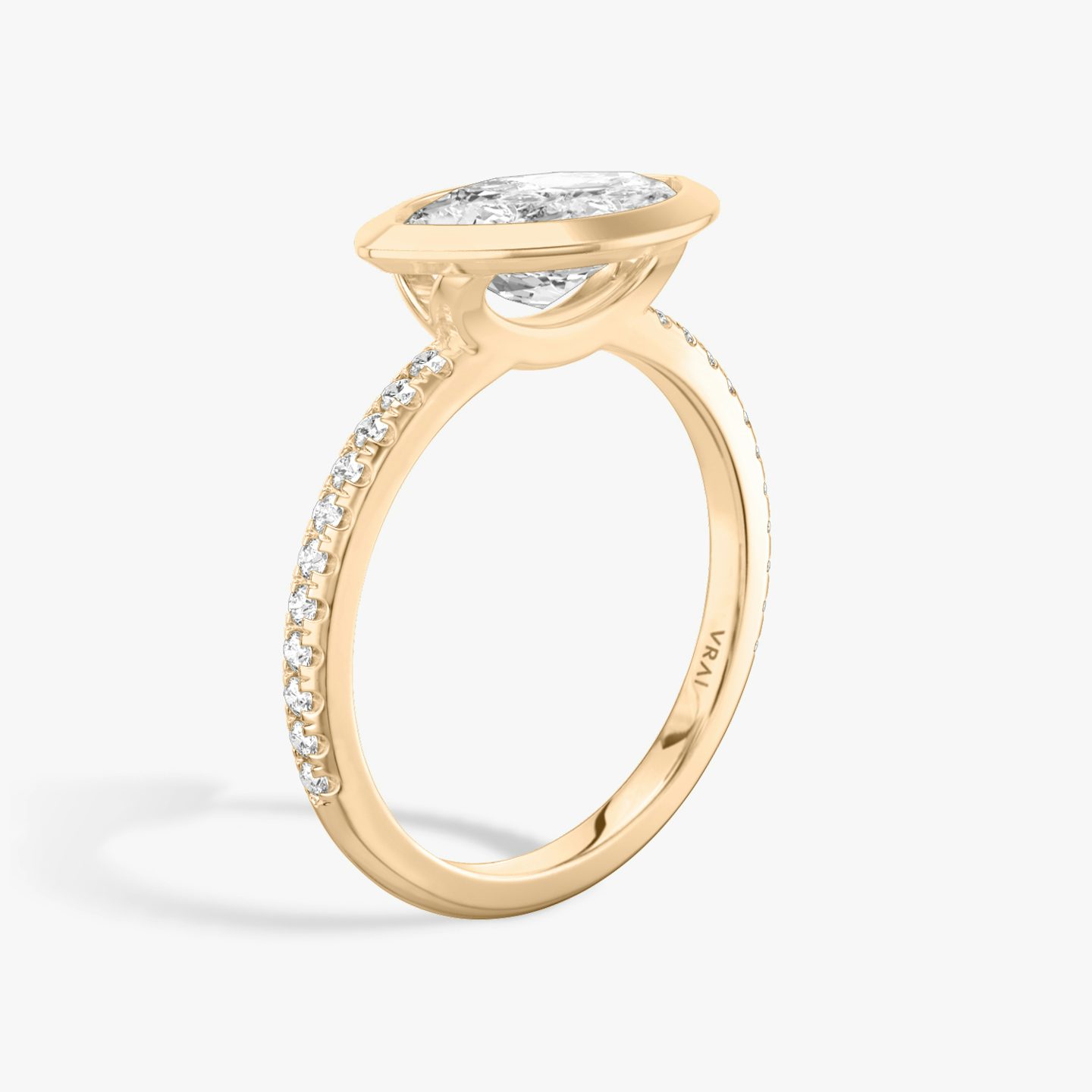 The Signature Bezel | Pavé Marquise | 14k | 14k Rose Gold | Band: Pavé | Diamond orientation: Horizontal | Carat weight: See full inventory
