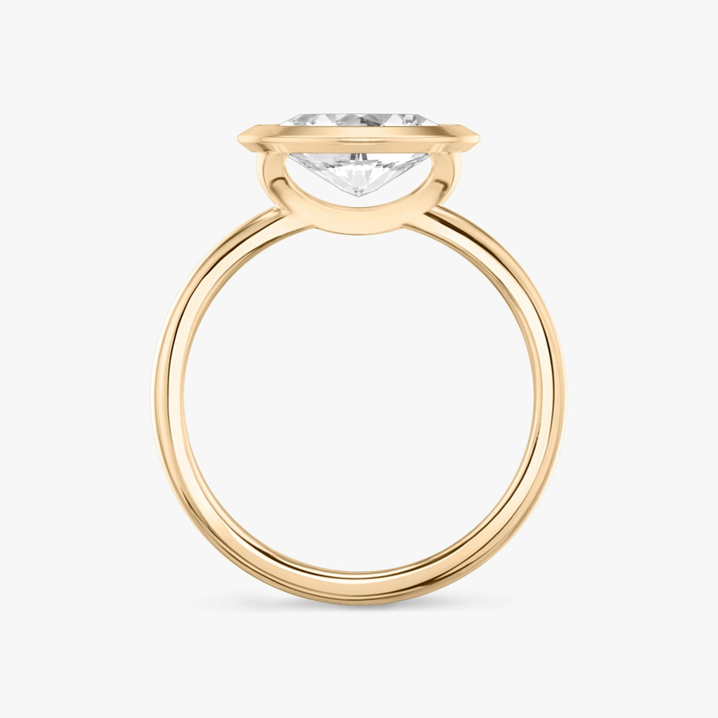 The Signature Bezel | Oval | 14k | 14k Rose Gold | Band: Plain | Diamond orientation: Horizontal | Carat weight: See full inventory