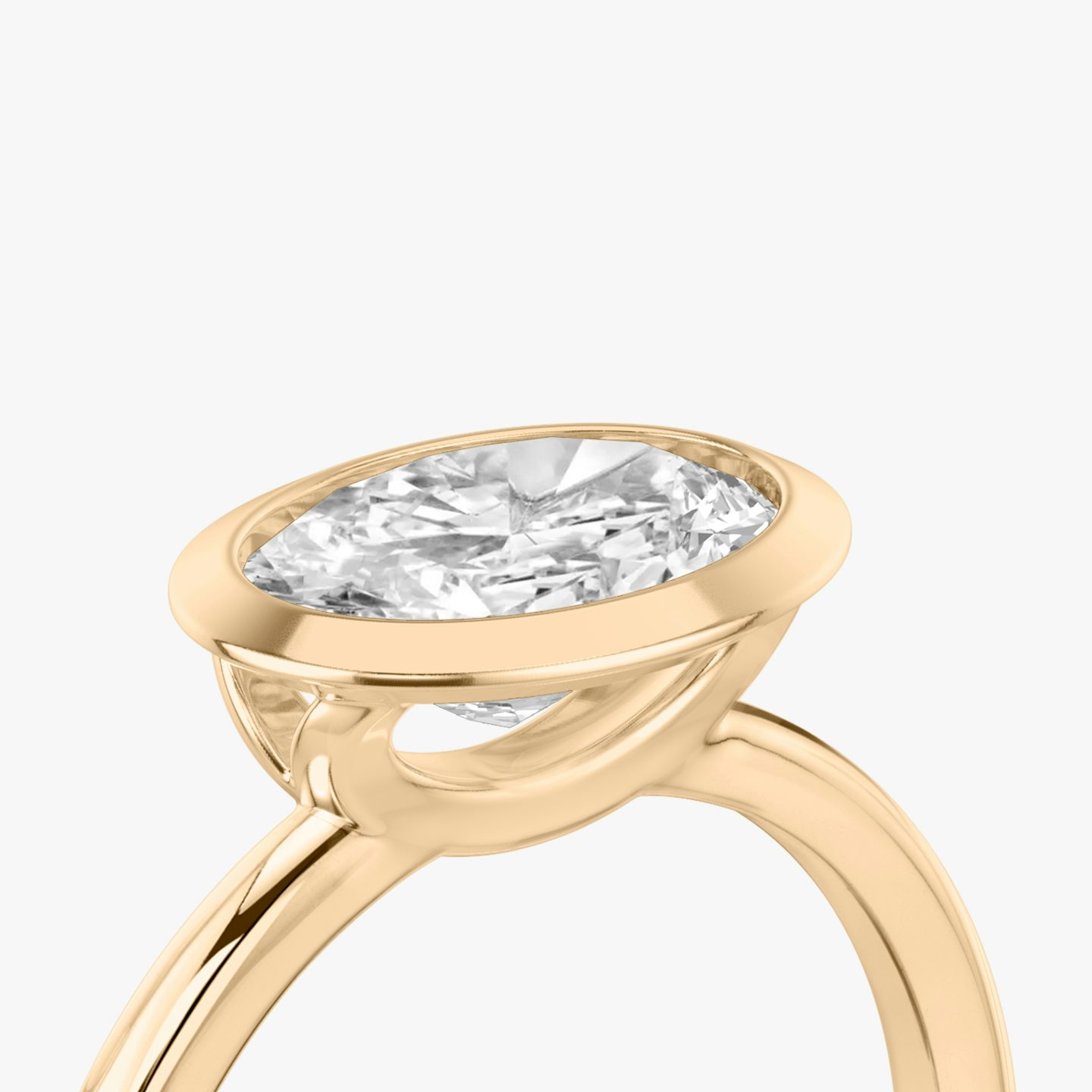 The Signature Bezel | Oval | 14k | 14k Rose Gold | Band: Plain | Diamond orientation: Horizontal | Carat weight: See full inventory