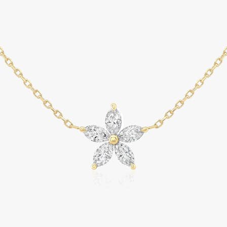 Marquise diamond flower necklace
