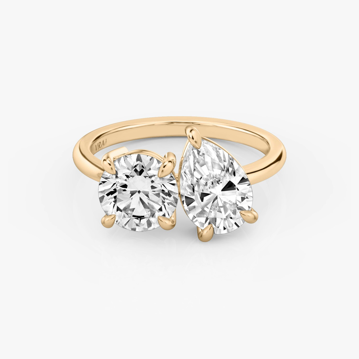 The Toi et Moi Round Brilliant and Pear Engagement Ring | 14k Rose Gold