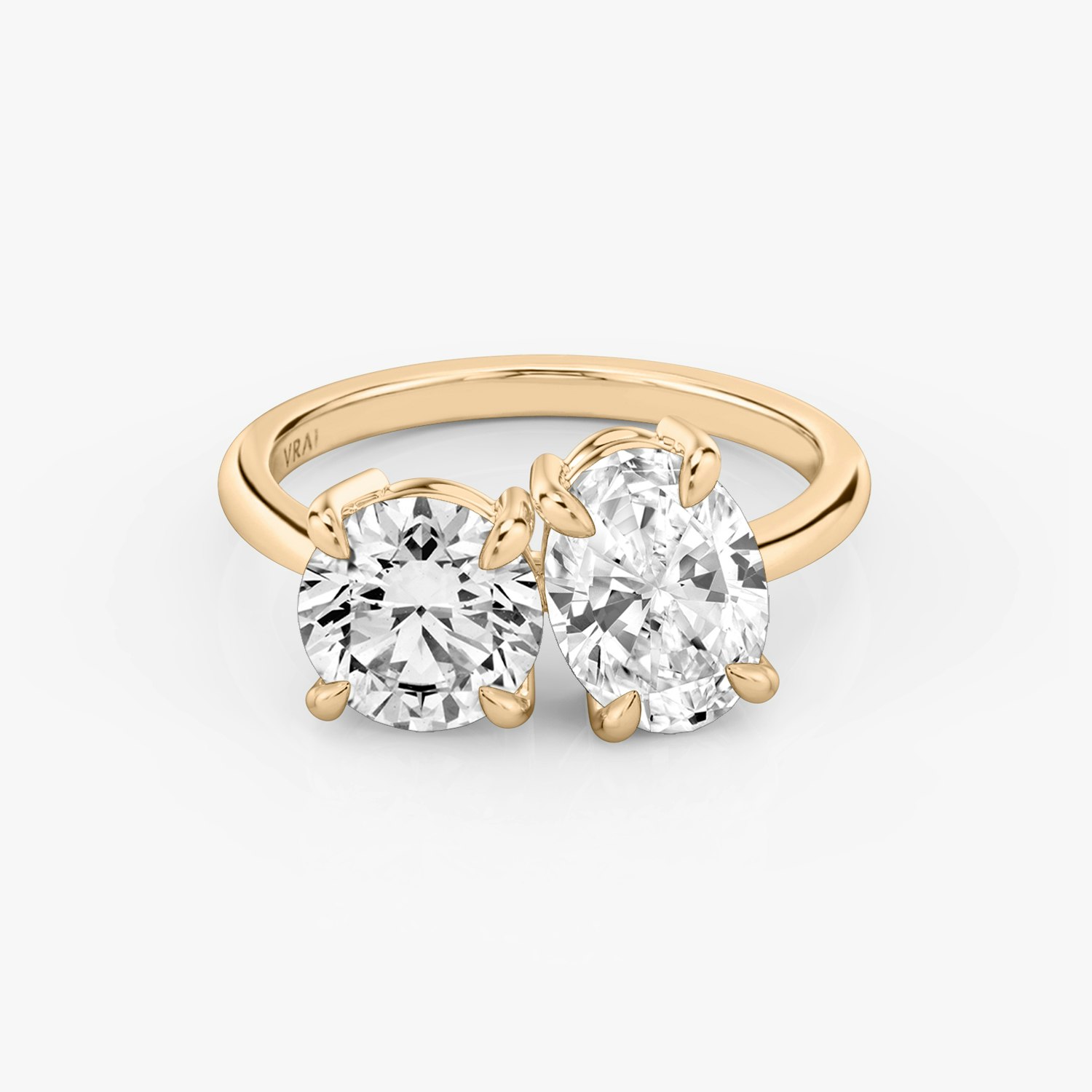 The Toi et Moi Round Brilliant and Oval Engagement Ring | 14k Rose Gold