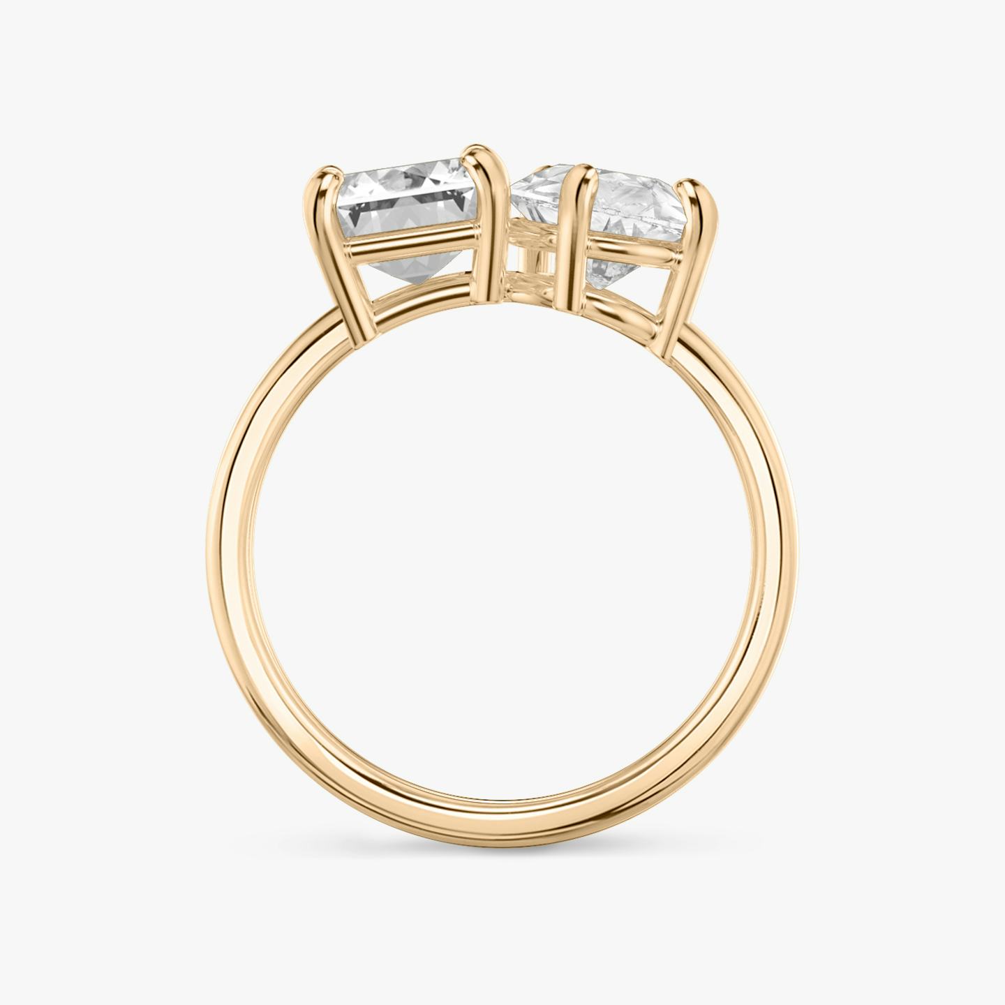 The Toi et Moi | Emerald and Pear | 14k | 14k Rose Gold | Band: Plain | Diamond orientation: vertical | Carat weight: See full inventory