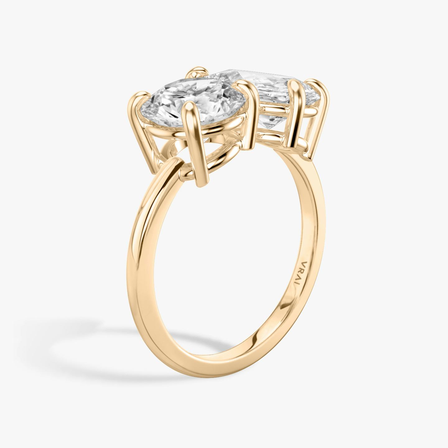 The Toi et Moi | Round Brilliant and Pear | 14k | 14k Rose Gold | Band: Plain | Diamond orientation: vertical | Carat weight: See full inventory