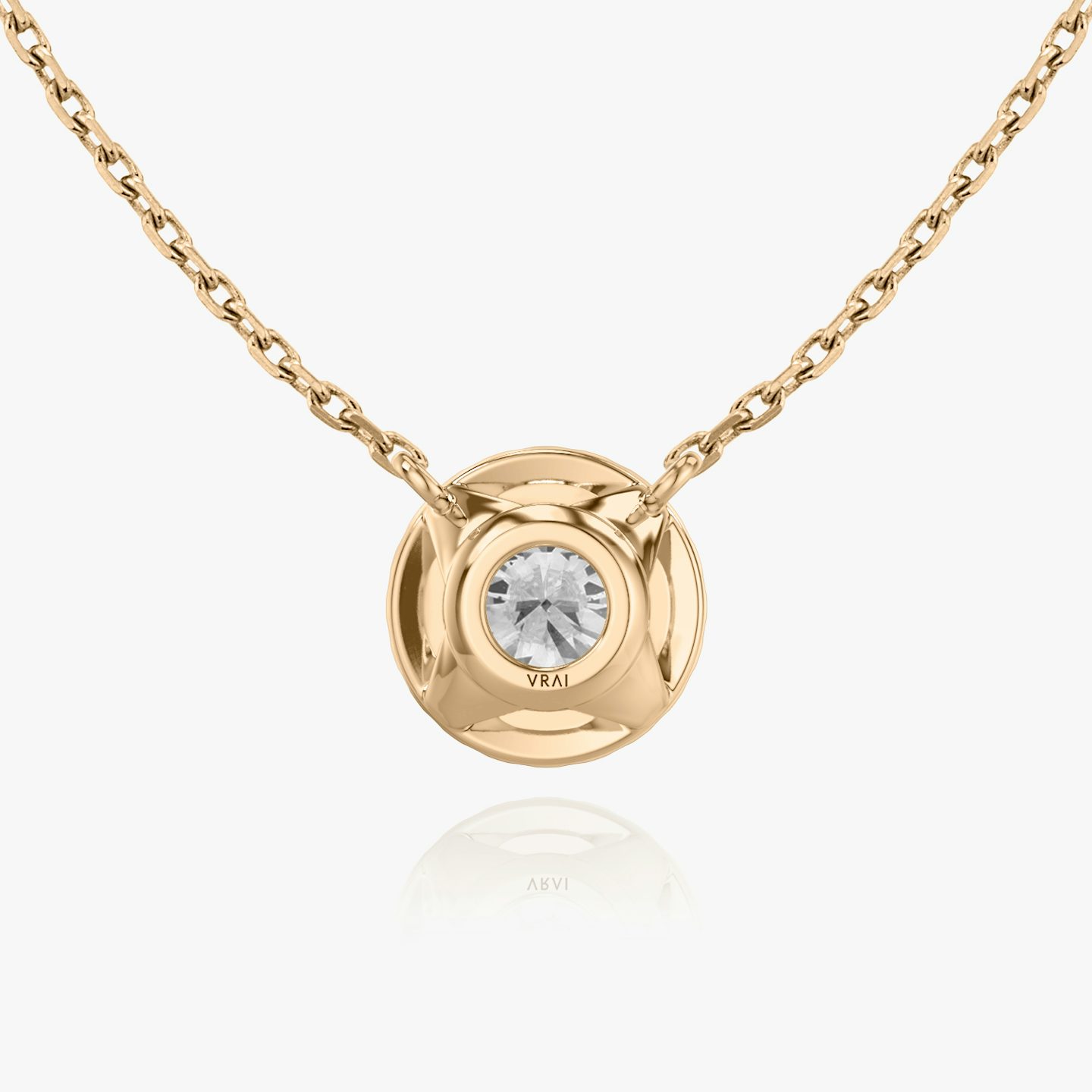 Halo Necklace | Round Brilliant | 14k | 14k Rose Gold | Carat weight: 1/3