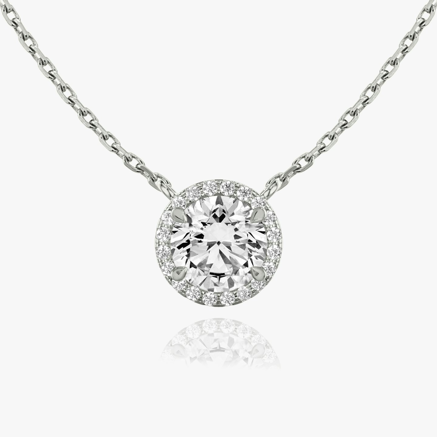 Closeup image of Halo Diamond Necklace