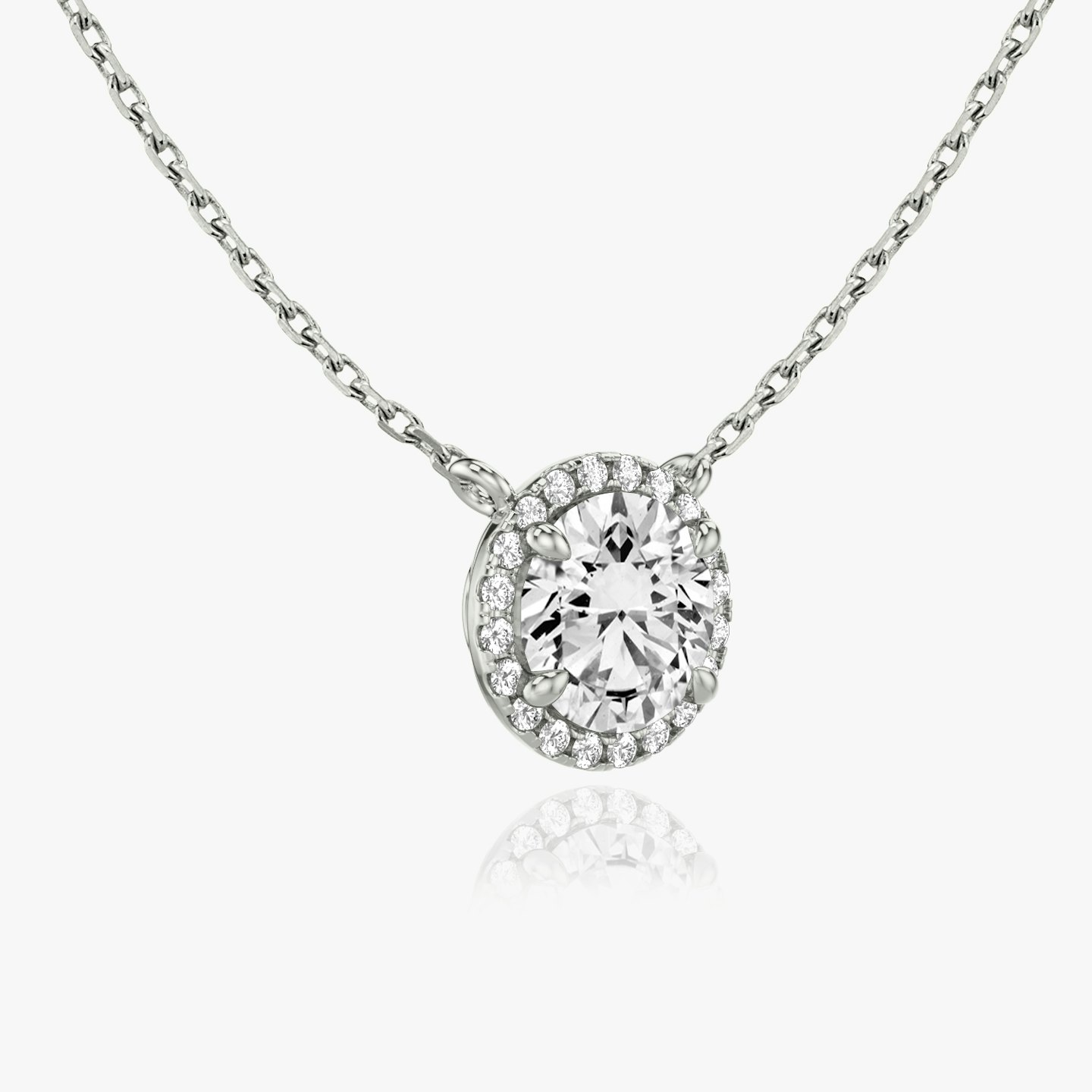 Halo Diamond Necklace Closeup image of Halo Diamond Necklace