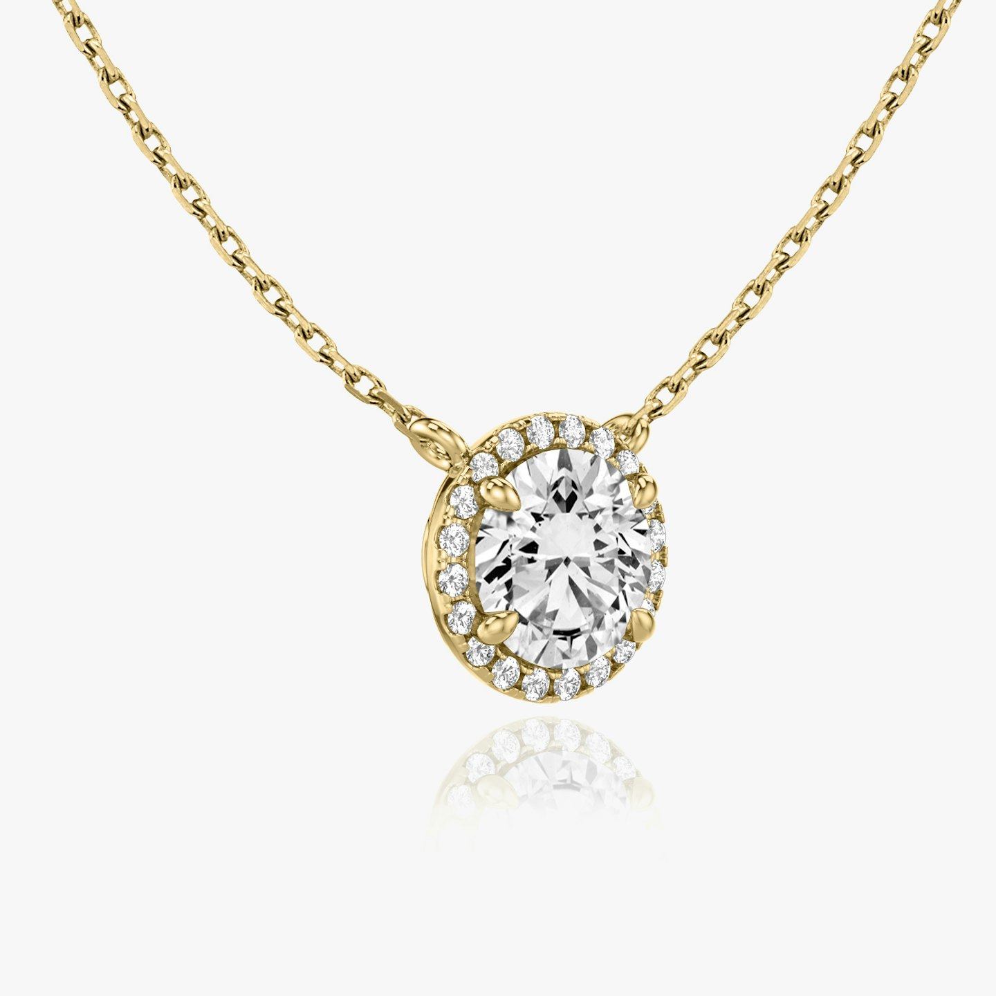 Halo Diamond Necklace Closeup image of Halo Diamond Necklace