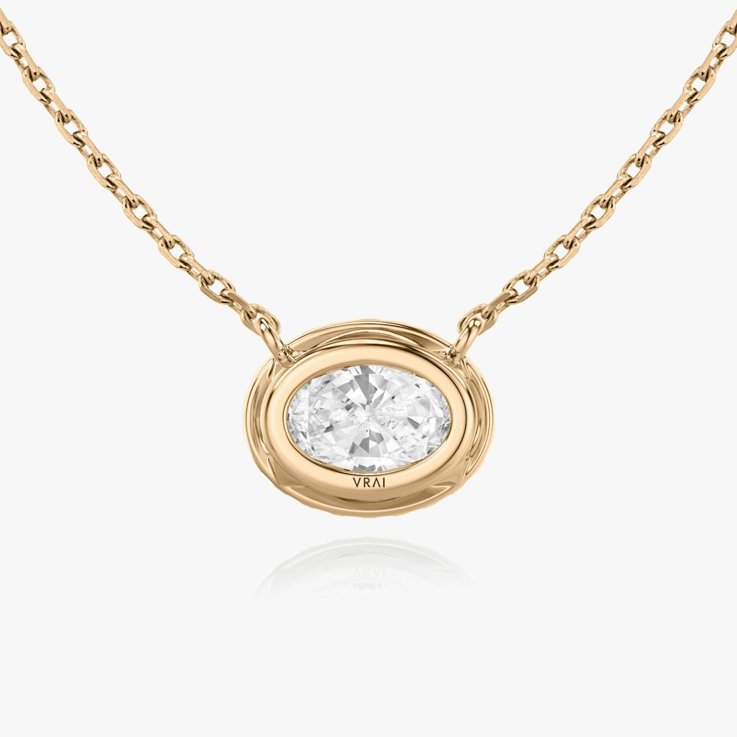 Halo Necklace | Oval | 14k | 14k Rose Gold | Carat weight: 1/4