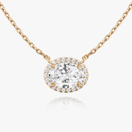 halo oval necklace