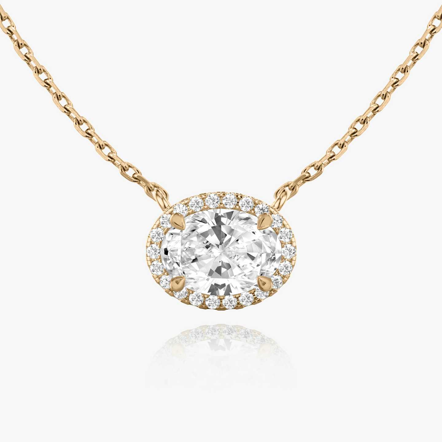 Halo Diamond Necklace Closeup image of Halo Diamond Necklace