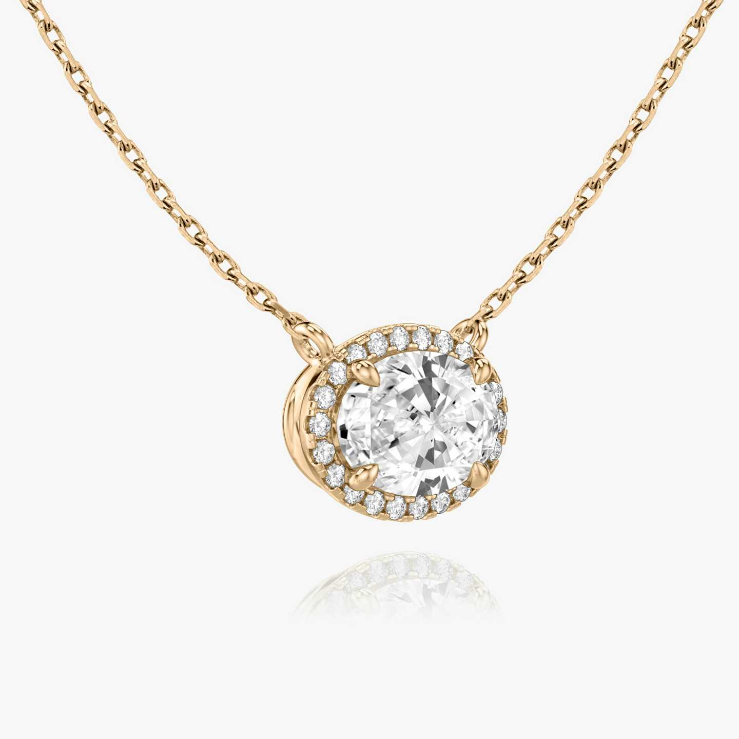 Halo Diamond Necklace Closeup image of Halo Diamond Necklace