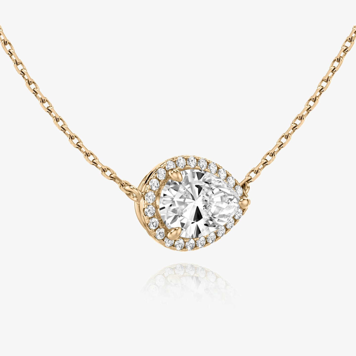 Halo Diamond Necklace Closeup image of Halo Diamond Necklace