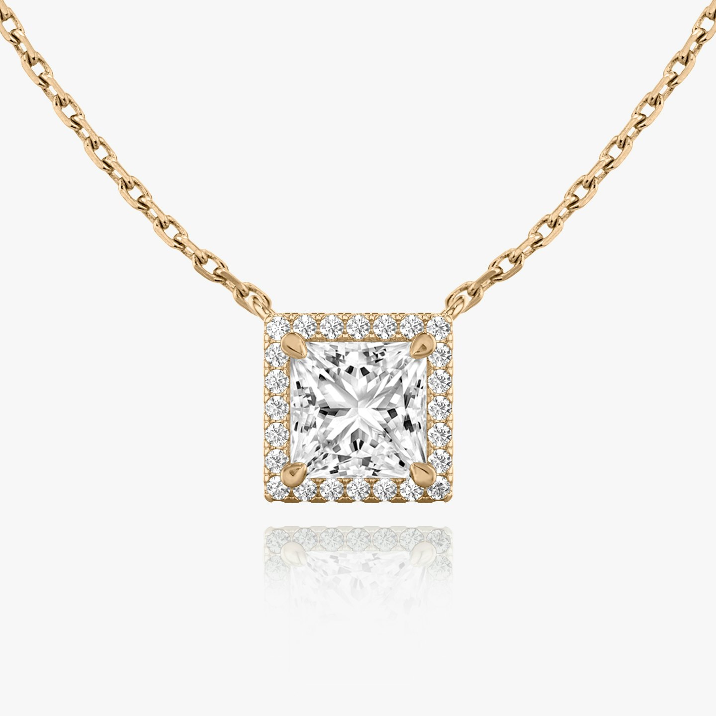 Halo Diamond Necklace Closeup image of Halo Diamond Necklace