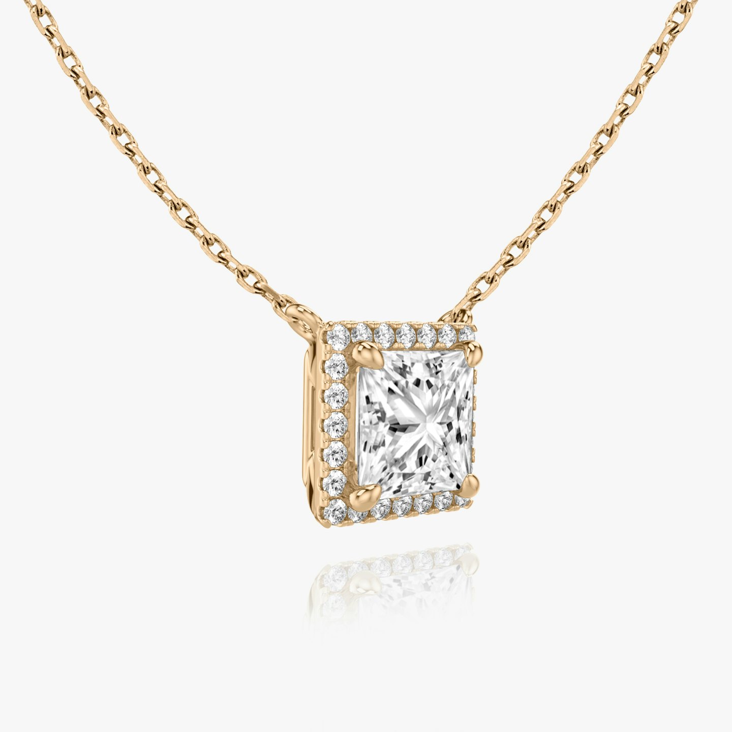 Halo Diamond Necklace Closeup image of Halo Diamond Necklace