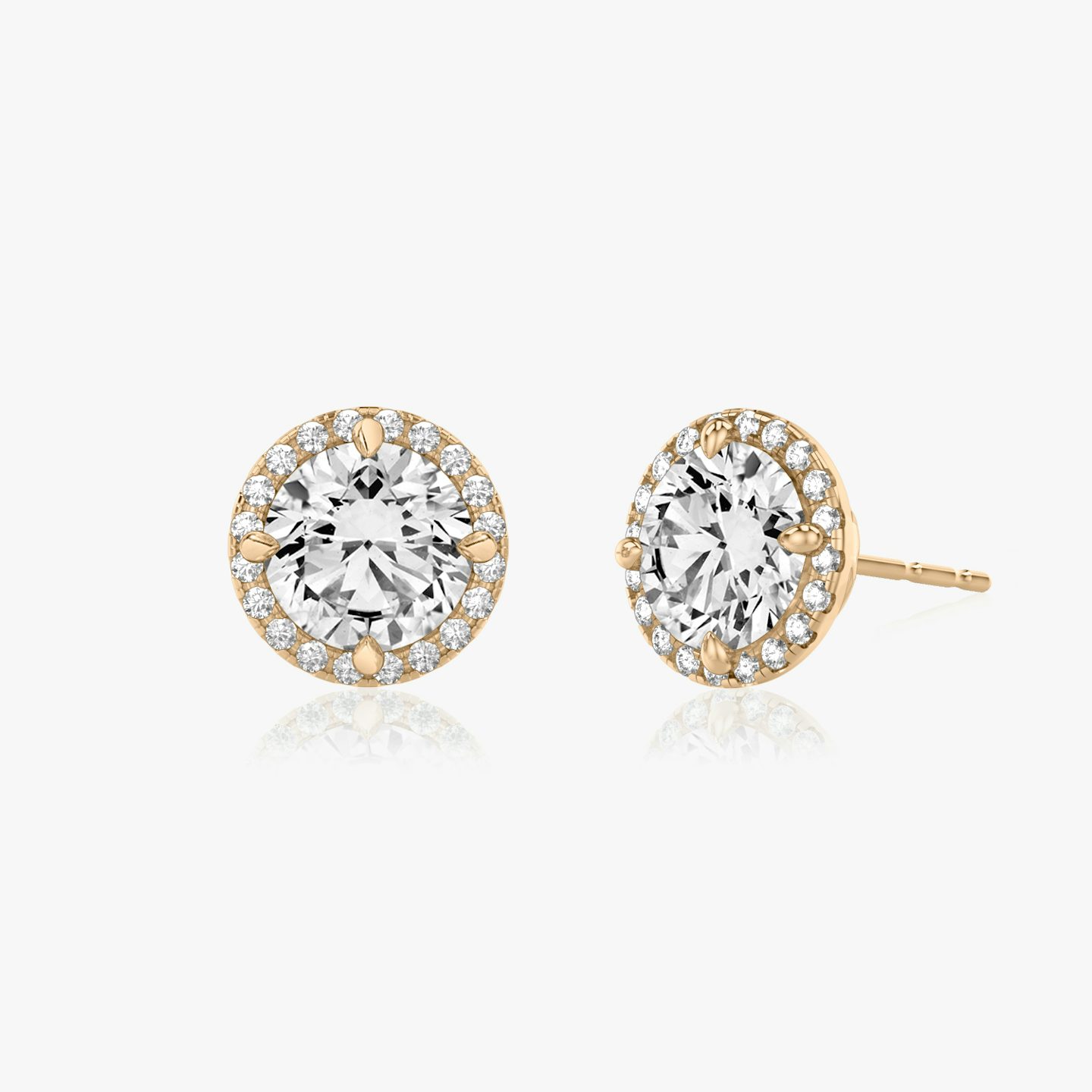 Halo Stud | Round Brilliant | 14k | 14k Rose Gold | Carat weight: See full inventory