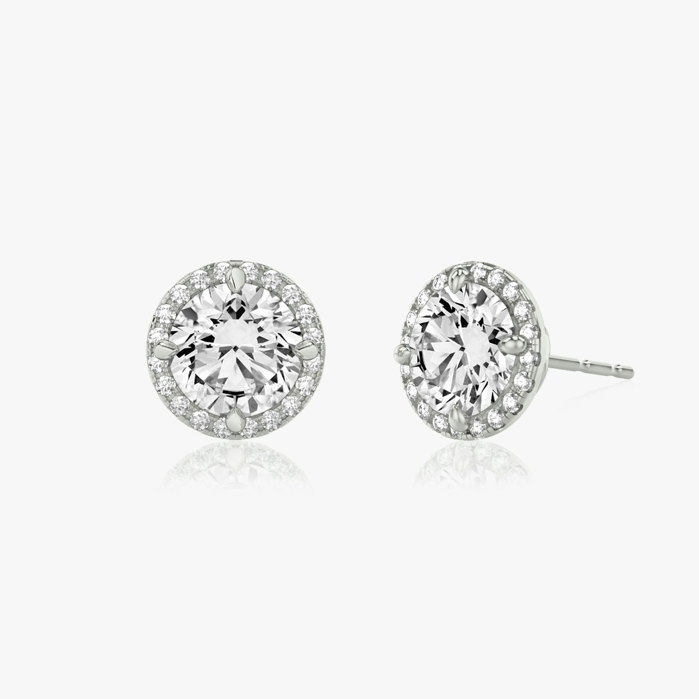 Halo Stud | Round Brilliant | 14k | 18k White Gold | Carat weight: See full inventory