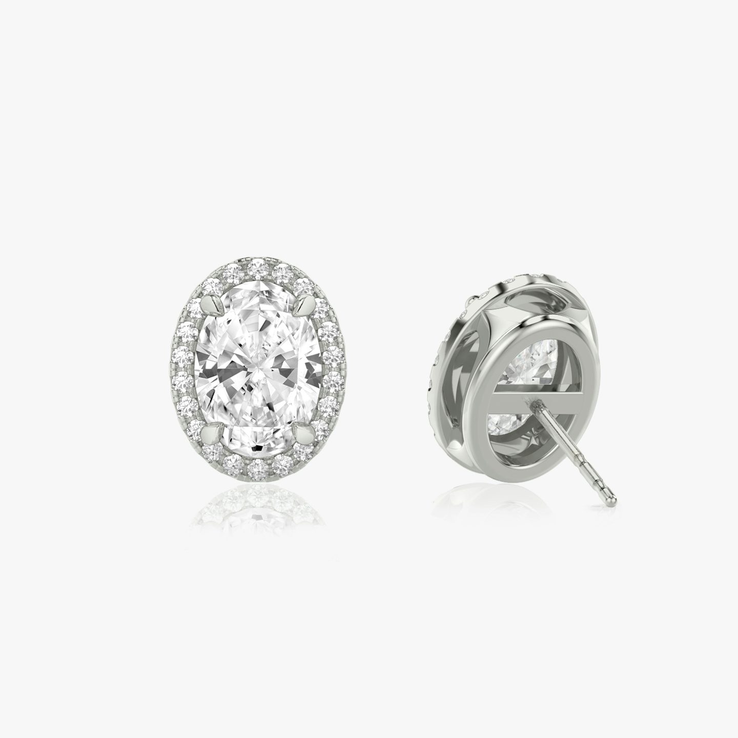 Halo Stud | oval | 14k | white-gold | caratWeight: 1.0ct