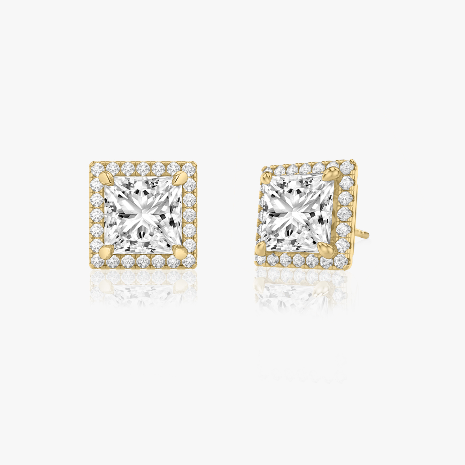 Princess-Cut Diamond Stud Earrings - Nuha Jewelers