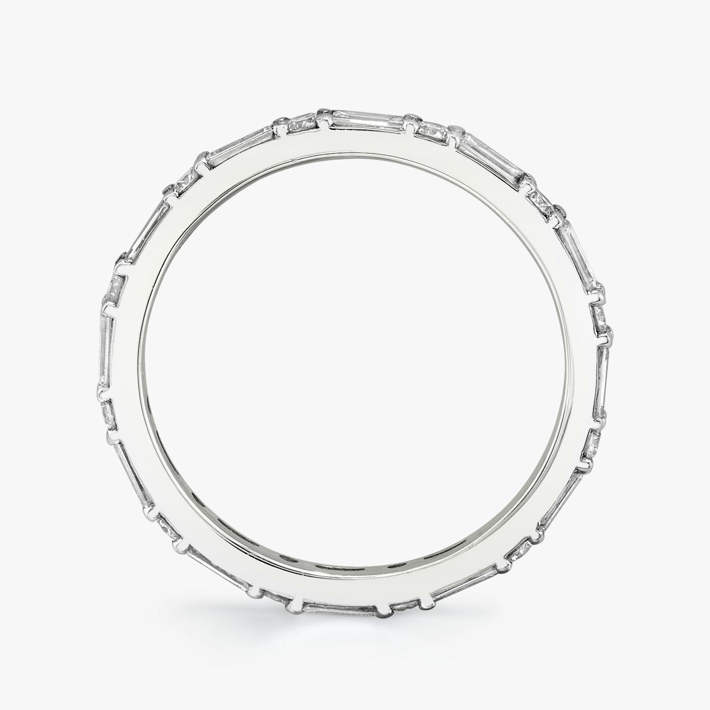 The Alternating Shapes Band | Round Brilliant | 18k | 18k White Gold | Band style: Full diamond