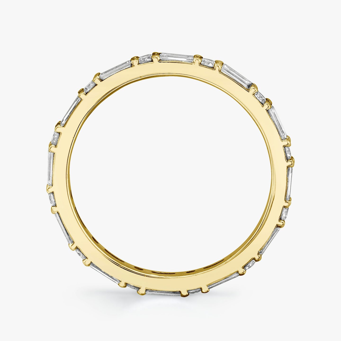 Alliance Alternating Shapes | Rond Brillant | 18k | Or jaune 18 carats | Modèle d'anneau: Diamant tour complet