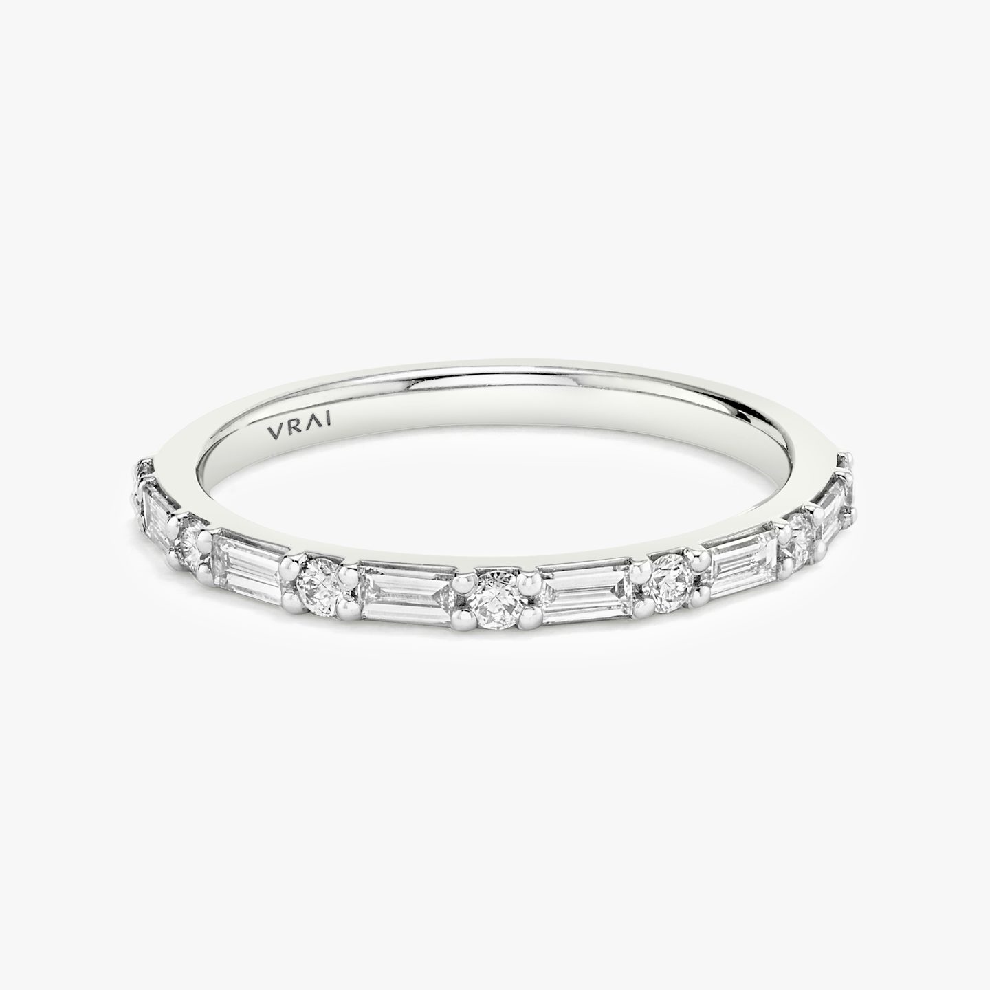 Anillo Alternating Shapes | Brillante | 18k | Oro blanco de 18 quilates | Estilo del anillo: Medio círculo de diamantes