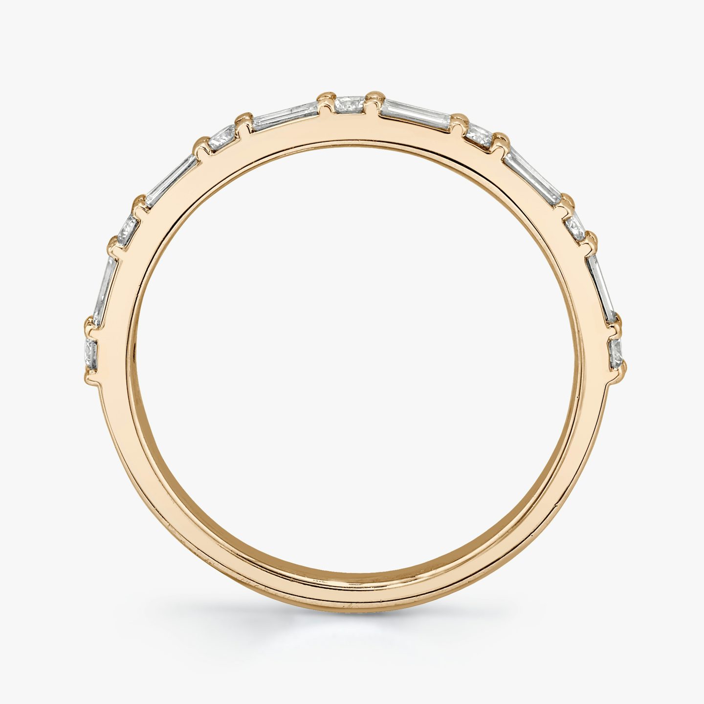 Alternating Shapes Ring | Rund | 14k | 14k Roségold | Ringstil: Halb besetzt